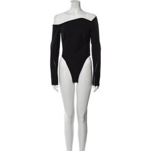 Anna October Therese Off Shoulder Black Bodysuit Size M US 6 Designer Top Blouse